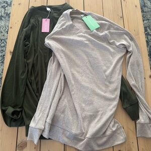 Pair of Amazon Long Sleeve Shirts Split Hem Size S NWT